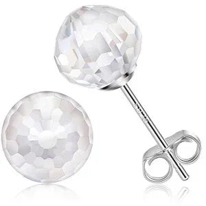 Solid 925 Silver VVS Moissanite Disco Ball Bling Earrings - CaratixJewelry